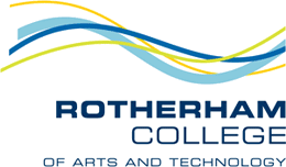 The logo of the Rotherham College of Arts & Technology.
