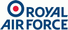 The logo of the Royal Air Force.